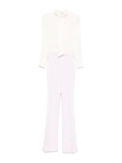 Elisabetta Franchi Viscose Jumsuit With Removable Trouser In White