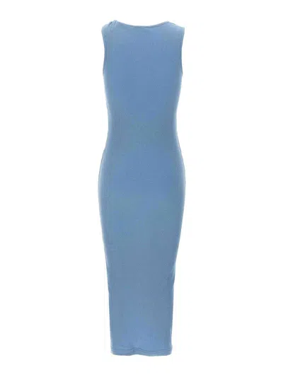 Jw Anderson J. W. Anderson Ribbed Cotton Midi Dress In Light Blue