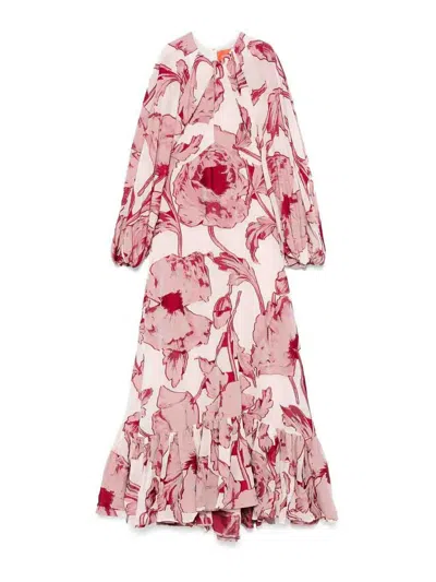 La Doublej Printed Silk-blend Chiffon Maxi Dress In Multicolour