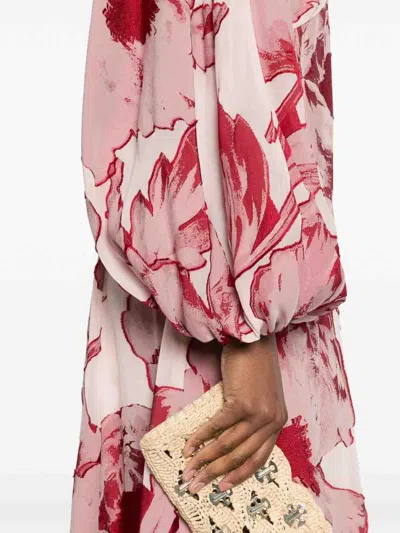 La Doublej Printed Silk-blend Chiffon Maxi Dress In Multicolour