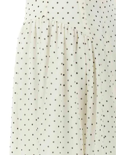 Rotate Birger Christensen Maxi Dress With Polka Dot Pattern In White