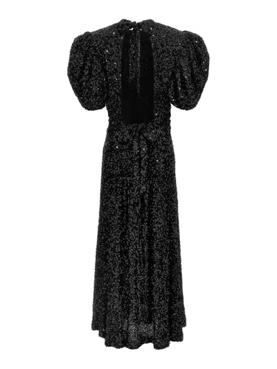 Rotate Birger Christensen Sequin Midi Dress Dresses Black In Black