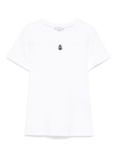 Alexander Mcqueen Skull Embroidery Slim Fit T-shirt In White