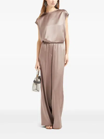 Brunello Cucinelli Lightweight Cashmere And Silk Sweater With Lurex Inserts In Brown