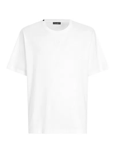 Dolce & Gabbana Cotton Jersey Tonal Logo T-shirt In White