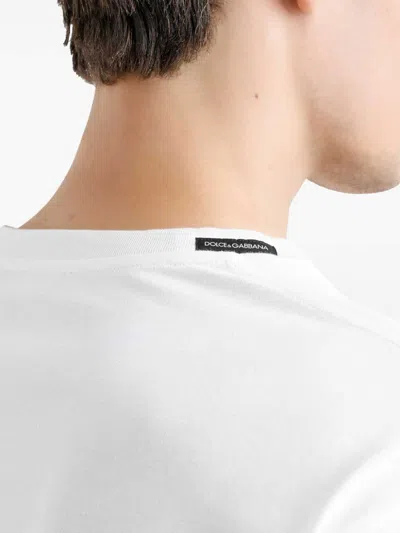 Dolce & Gabbana Cotton Jersey Tonal Logo T-shirt In White