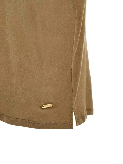Tom Ford Crew Neck Bamboo T-shirt With Side Slits In Brown
