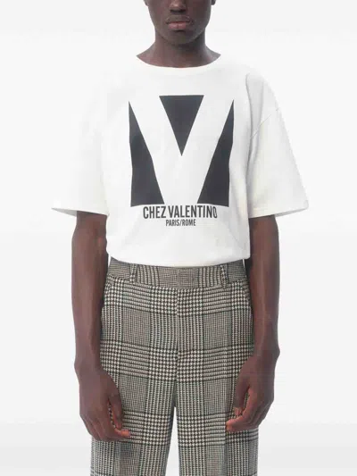 Valentino T-shirt Logo In Cream