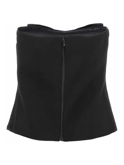 Self-portrait Strapless Top With Bow In Black