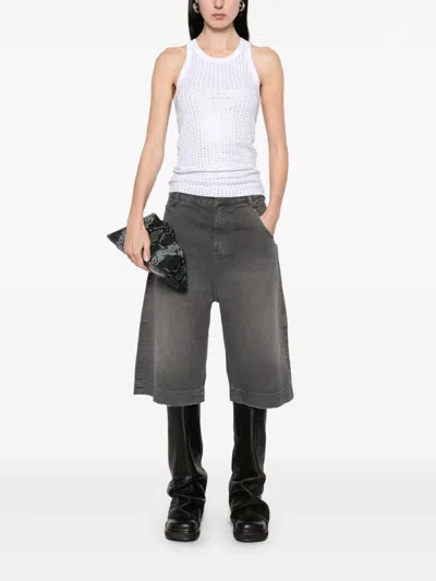 Attico Strass Tank Top In White