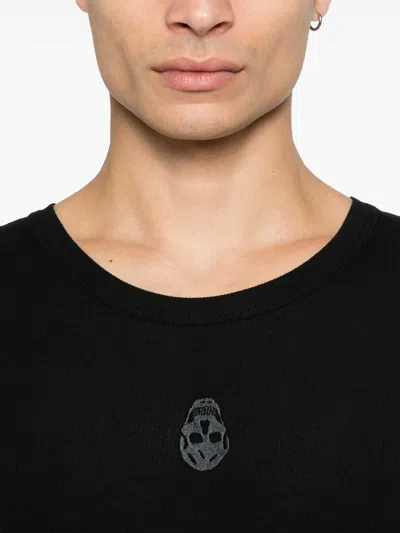 Alexander Mcqueen Alexander Mc Queen Skull Cotton Top In Black