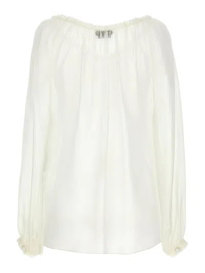 Tom Ford Silk Georgette Blouse With Adjustable Drawstring In White