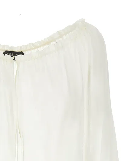 Tom Ford Silk Georgette Blouse With Adjustable Drawstring In White