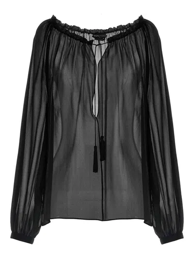Tom Ford Black Silk Blouse In Black