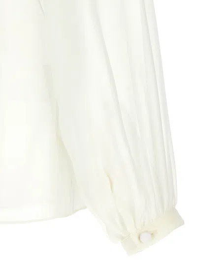 Tom Ford Silk Georgette Blouse With Adjustable Drawstring In White