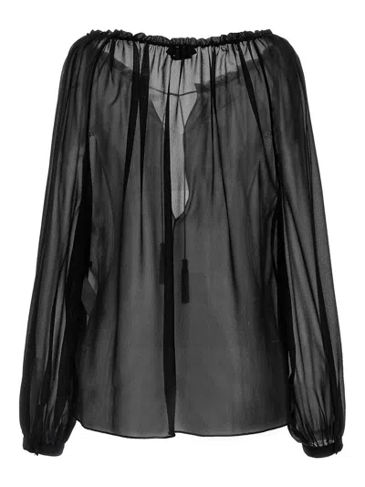 Tom Ford Black Silk Blouse In Black