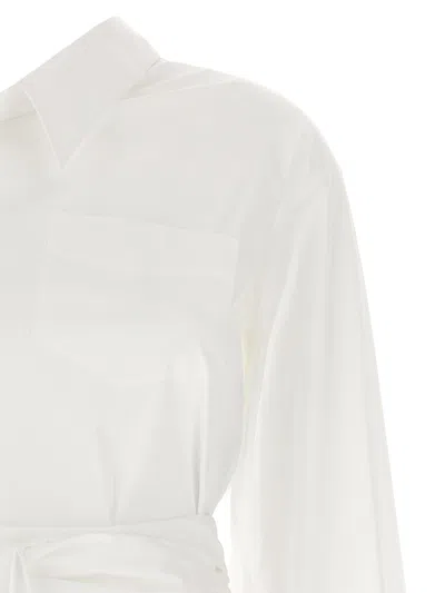 Moschino One-shoulder Stretch Poplin Shirt In White