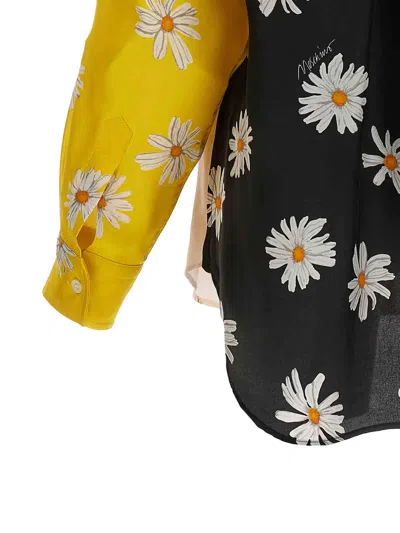 Moschino Oversized Mixed Print French Collar Long Sleeves In Multicolor