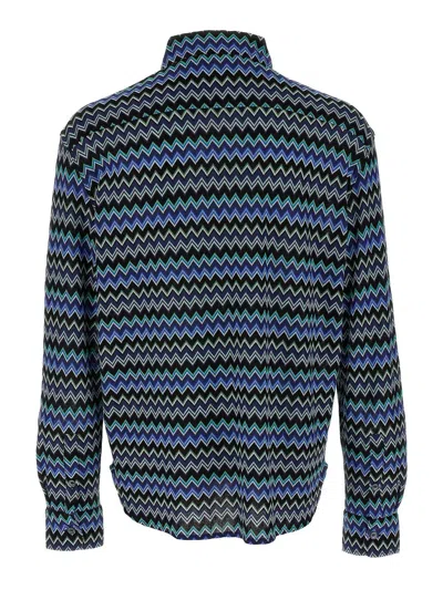 Missoni Zick-zack-hemd Aus Baumwolle Mit Brusttasche In Multicolour