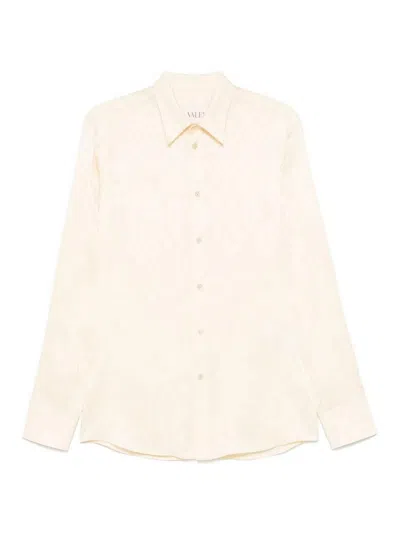 Valentino Toute La V-print Shirt In Beige