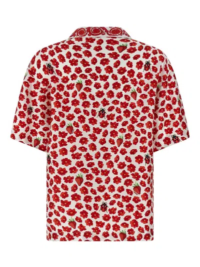 Versace Floral Garden Collared Shirt In Multicolour