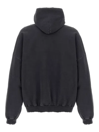 Balenciaga 3d Liquified Effect Cotton Hoodie In Black