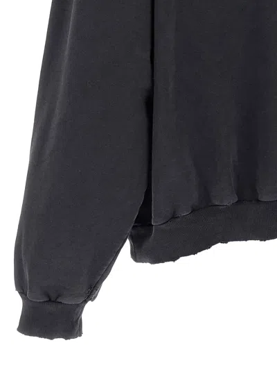 Balenciaga 3d Liquified Effect Cotton Hoodie In Black