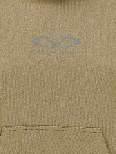 Vetements Oval Logo Hoodie Drawstring Hood In Beige