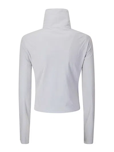 Our Legacy Cropped Long-sleeve Top With High Stand Collar In Blue