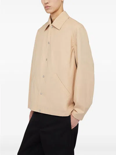Jil Sander Logo-print Jacket In Beige