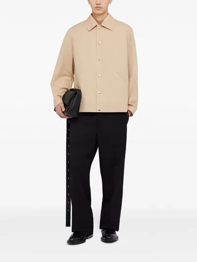 Jil Sander Logo-print Jacket In Beige