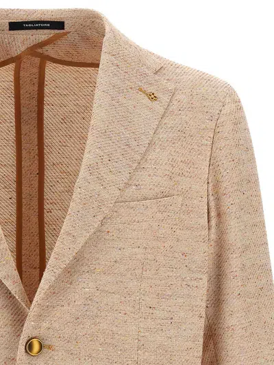 Tagliatore Blazer 'montecarlo' Button Cuffs In Nude & Neutrals