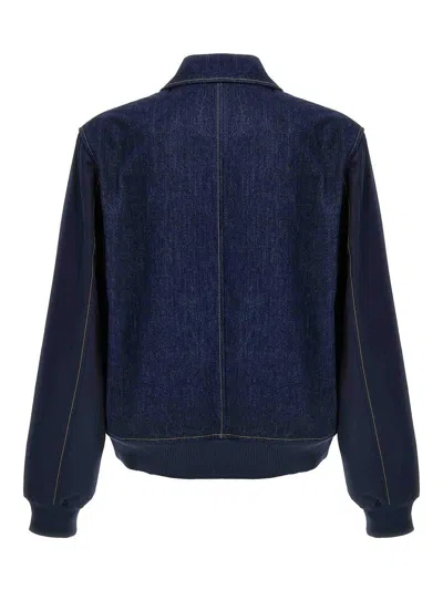 Wales Bonner Long-sleeved Denim Coat In Black