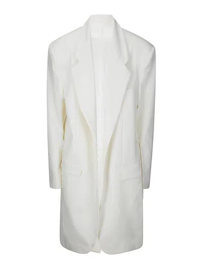Act N°1 Deconstructed Corset Wool Blazer In Cream