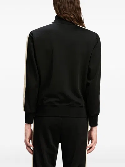 Palm Angels Men 'classic Logo' Black Sweatshirt With Logo Printed On The Front In Tech Fabric Man