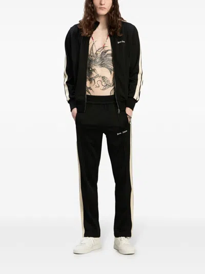 Palm Angels Men 'classic Logo' Black Sweatshirt With Logo Printed On The Front In Tech Fabric Man