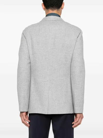 Tagliatore Double-breasted Tailored Wool Blend Jacket In Gray