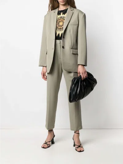 Anine Bing Quinn Oversized Wool Blazer In Green