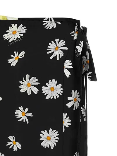 Moschino 'silk Skirt Patchwork' Wrap Design Floral Egg In Multicolour