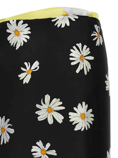 Moschino 'silk Skirt Patchwork' Wrap Design Floral Egg In Multicolour