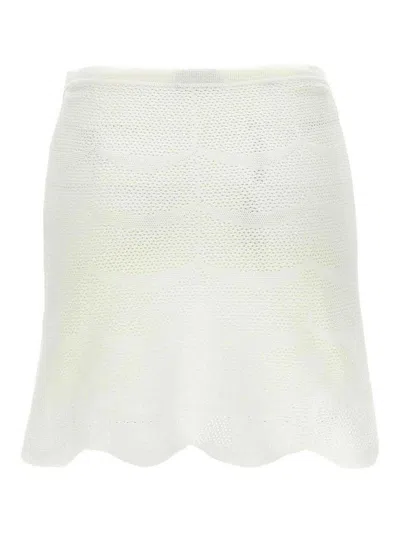 Tom Ford Crochet Mini Skirt With Elastic Waistband In White
