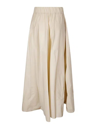P.a.r.o.s.h Parosh Maxi Skirt With Gathered Elastic Waistband And Flowing Silhouette In Beige