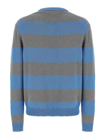 Marni V-neck Argyle Pattern Sweater In Blue