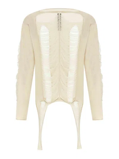 Rick Owens Longsleeved Sweater In Neutral