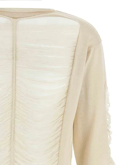 Rick Owens Longsleeved Sweater In Neutral
