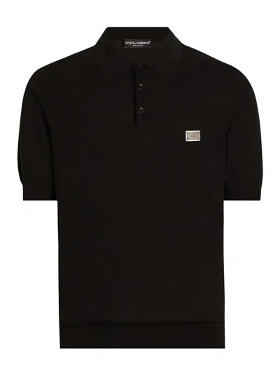 Dolce & Gabbana Elegant Black Cotton Polo Shirt
