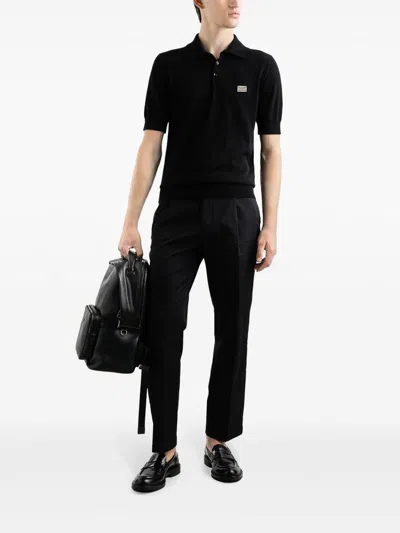 Dolce & Gabbana Elegant Black Cotton Polo Shirt