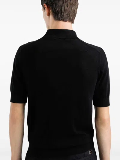 Dolce & Gabbana Elegant Black Cotton Polo Shirt