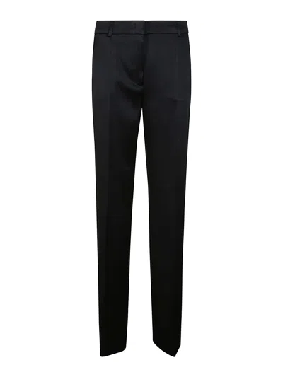 Alberta Ferretti Tailored Black Trousers With Structured Waistband In Black