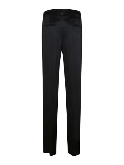 Alberta Ferretti Tailored Black Trousers With Structured Waistband In Black